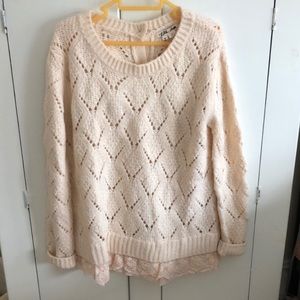 Anthropologie Button-Back lace trimmed Sweater!